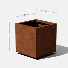 img 4 attached to Corten Steel Cube Planter For Modern Gardens: Get The Veradek Metallic Series