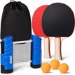 xgear anywhere ping pong equipment to-go includes retractable net post, 2 ping pong paddles, 3 pcs balls, attach to any table surface logo