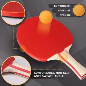 img 3 attached to XGEAR Anywhere Ping Pong Equipment To-Go Includes Retractable Net Post, 2 Ping Pong Paddles, 3 Pcs Balls, Attach To Any Table Surface