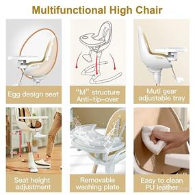 img 3 attached to 👶 Hot Mom New Baby High Chair: Adjustable Angle and 360° Rotation for Durability, Fashion, and Versatility - White