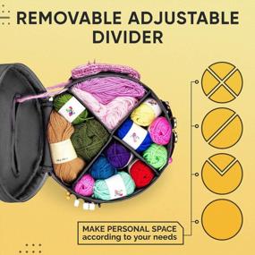 img 2 attached to Knitting Bag Yarn Storage - Christmas Gift - Best Durable Canvas Yarn Bag - Yarn Organizer Crochet Bag With Knitting Accessories Case