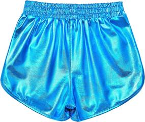 img 3 attached to Metallic Shorts Athletic Gymnastics Sparkly Girls' Clothing : Active