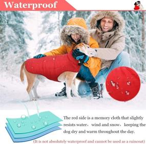 img 1 attached to Reversible Dog Winter Coat - Cold Weather Jacket for Large & Medium Dogs | Windproof & Waterproof British Plaid Warm Dog Vest Clothes | Pet Cozy Fleece Apparel for Samoyed, Golden Retriever, Husky, Labrador