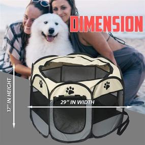 img 2 attached to 🏞️ LongtimeUSA Portable Foldable Pet Puppy Playpen with Water Resistant Removable Shade Cover - Perfect for Indoor & Outdoor Use (Small)