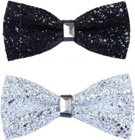 img 4 attached to Men'S Classic Pre-Tied Satin Bow Tie JIMIARTECH Clip On Formal Solid Tuxedo Necktie Adjustable Length