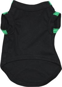 img 2 attached to 🐶 Stylish Medium Dog Shirt in Black with Green Sequins and Clover Design from Petitebella