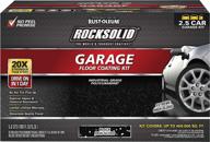 rust-oleum 318697 rocksolid polycuramine garage floor coating, 6 piece set, black logo