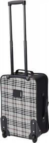 img 2 attached to Rockland Fashion Softside Upright Luggage Set, Black Plaid, 2-Piece (14/19)