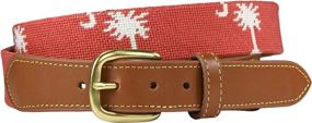 img 3 attached to Charleston Belt Palmetto Leather Needlepoint Women's Accessories via Belts