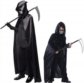 img 3 attached to Hooded Cloak For Roleplay: Unisex, Full Length Family Robes Costumes