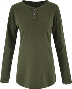 img 1 attached to Stay Fashionable And Comfy With Minclouse Women'S Button Down Henley Shirts: A Must-Have For Your Casual Look!
