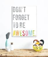 🌈 don't forget to be awesome: inspiring children's wall art print, perfect for kid's rooms, nurseries, and classrooms! logo
