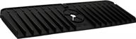 silicone sink splash guard and drip catcher with self-draining faucet absorbent mat - cotey 17.7" long - ideal kitchen décor accessory for countertop sponge holders and gadgets - black logo