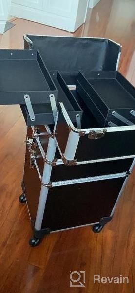 img 1 attached to Aluminum Rolling Cosmetics Case - 3 In 1 Professional Beauty Storage With Folding Trays And Large Compartments In Silver By OUDMAY review by Jason Adams