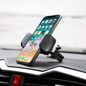 img 1 attached to LAX Gadgets Air Vent Phone Holder for Car - Pro Grip Cradle Type Mount with Adjustable Side Jaws - Black