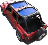 top-rated shadeidea sun shade for jeep wrangler jl unlimited (2018-current) - blue mesh screen π sunshade jlu top cover uv blocker with grab bag - easy one-time install & 10-year warranty logo