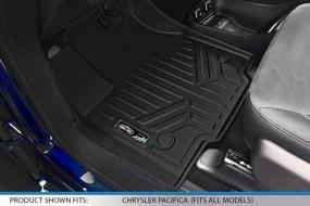 img 3 attached to 🚗 Black MAXLINER Floor Mats 2 Row Liner Set for 2017-2021 Chrysler Pacifica 8 Passenger Model (Excluding Hybrid Models)