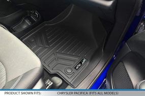 img 2 attached to 🚗 Black MAXLINER Floor Mats 2 Row Liner Set for 2017-2021 Chrysler Pacifica 8 Passenger Model (Excluding Hybrid Models)