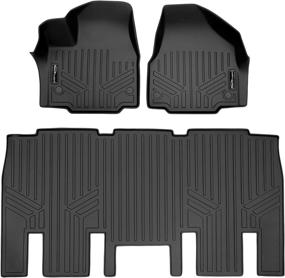 img 4 attached to 🚗 Black MAXLINER Floor Mats 2 Row Liner Set for 2017-2021 Chrysler Pacifica 8 Passenger Model (Excluding Hybrid Models)