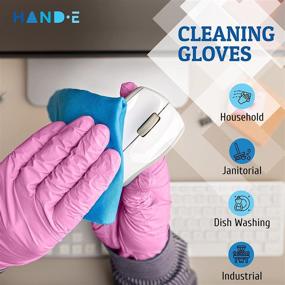 img 1 attached to Premium Disposable Pink Nitrile Gloves: Powder and Latex Free for Optimal Protection