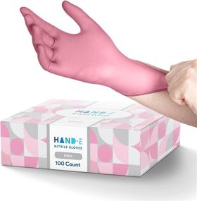 img 4 attached to Premium Disposable Pink Nitrile Gloves: Powder and Latex Free for Optimal Protection