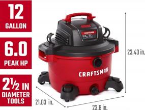 img 3 attached to 12 Gallon 6 Peak HP Wet/Dry Vac - CMXEVBE17594 CRAFTSMAN 17594 Portable Shop Vacuum W/ Attachments Red & Black