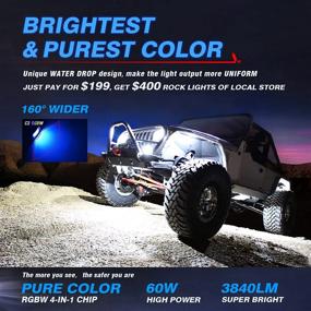 img 3 attached to Enhance Your Ride With MICTUNING C2 Curved RGBW LED Rock Lights - 12 Pods Underglow Multicolor Neon Light Kit With Bluetooth Controller, Music Mode, And Wiring Switch