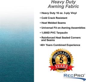 img 3 attached to RecPro RV Awning Fabric Replacement 12 Foot Camper Awning Blue Width Size Options 8' (96") Length RV Awning Heat Sealed 3 Year Warranty (12 Feet, Actual 11' 1")