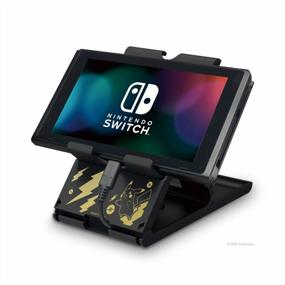 img 1 attached to Officially Licensed Nintendo & Pokemon Pikachu Playstand For Switch - Compact And Stylish In Black & Gold
