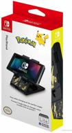 officially licensed nintendo & pokemon pikachu playstand for switch - compact and stylish in black & gold logo