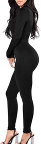 img 2 attached to 👗 Women's TOB Sleeves Bodycon Jumpsuits Playsuits for Fashionable Jumpsuits, Rompers & Overalls in Clothing
