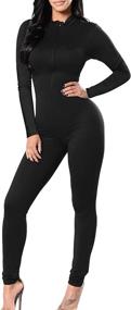 img 3 attached to 👗 Women's TOB Sleeves Bodycon Jumpsuits Playsuits for Fashionable Jumpsuits, Rompers & Overalls in Clothing