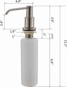 img 2 attached to Comllen Brushed Nickel Stainless Steel Kitchen Sink Soap Dispenser For Countertop With 10.6 Oz Capacity - Commercial Grade