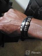 img 1 attached to SERAŞAR Premium Genuine Leather Bracelet [Shine] for Men in Black - Magnetic Stainless Steel Clasp in Black, Silver, and Gold - Includes Exclusive Jewelry Box - Great Gift Idea! review by Steve Waldbillig