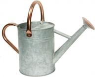 steel watering can with copper accents, removable rosette-diffuser - yourjoy 1 gallon capacity logo
