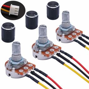 img 4 attached to TWTADE 3PCS 10K Ohm Linear Taper Adjustable Rotary Potentiometer Change Resistance WH148 B10K 3 Pin With XH2.54-3P Connector Wire Cable + Black Knob Cover Cap 148-10KBK