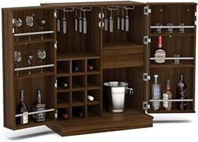 img 3 attached to Boahaus Liverpool Bar Cabinet, Wine Storage, Dark Brown Finish