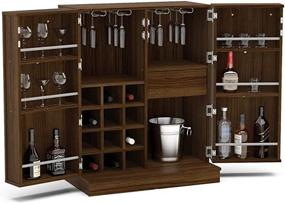 img 1 attached to Boahaus Liverpool Bar Cabinet, Wine Storage, Dark Brown Finish