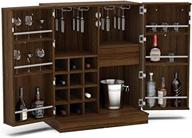 boahaus liverpool bar cabinet, wine storage, dark brown finish logo
