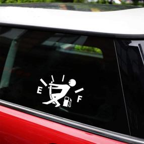 img 1 attached to Reflective Vinyl Car Sticker: Pull Fuel Tank Pointer To Full - Funny Car Decal For Stylish Accessories & Decorations, White