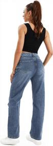 img 3 attached to Genleck женские свободные рваные джинсы-бойфренды с высокой талией мешковатые джинсовые брюки рваные широкие джинсы Y2K Mom Jeans