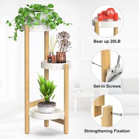img 3 attached to 3 Tier Bamboo Plant Stand - Elegant Corner Display Holder For Indoor And Outdoor Garden, Home Decor And Plant Display Rack (3 Tier - 1)