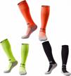pack of 5 kid's soccer socks with knee high tube design and towel bottom - ideal for football with pressure fit for little and big kids (ages 4-13) logo
