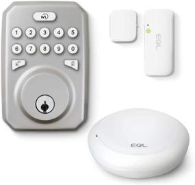 img 1 attached to Satin Nickel MiLocks Bluetooth Wi-Fi Ригель с умным замком Alexa для повышения безопасности дома