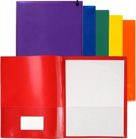 img 4 attached to StoreSMART Plastic Archival Folders - 12 Folders In 6 Bright Colors (R900PCP6-2)