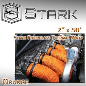 img 2 attached to 🔥 Stark Thermal Wrap - 2" x 50' Fiberglass Heat Shield Exhaust Manifold/Header Wrap, Orange Color