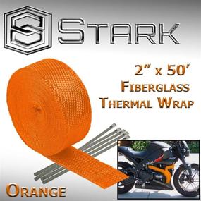 img 4 attached to 🔥 Stark Thermal Wrap - 2" x 50' Fiberglass Heat Shield Exhaust Manifold/Header Wrap, Orange Color