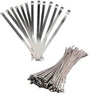 besttong 100pcs 14 inches stainless steel zip ties: high-quality exhaust wrap solution with metal locking wrap ties logo