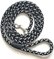 🐶 6ft reflective dog leash - strong and durable rope leash for large, medium, and small dogs - heavy duty leash for running and training - suitable for small breeds - color: black logo