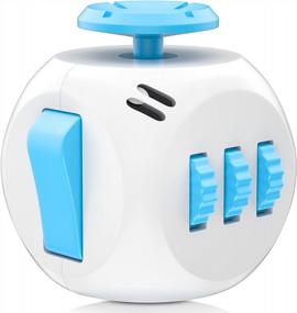 img 4 attached to Fidget Toys Cube , Premium Quality Fidget Toys Cube,Reduce Stress And Anxiety Relief For All Ages With ADHD ADD OCD Autism (White Blue